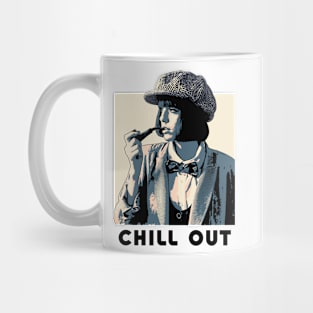 Chill Out Vintage Girl Smoking Pastel Colors Mug